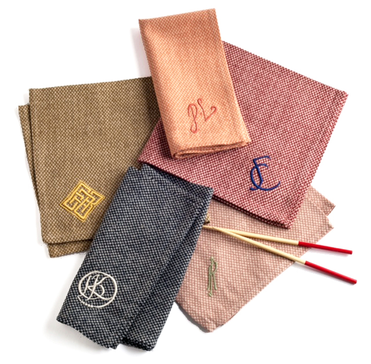 Huddleson-Shibori-cotton-napkins-custom-monogram