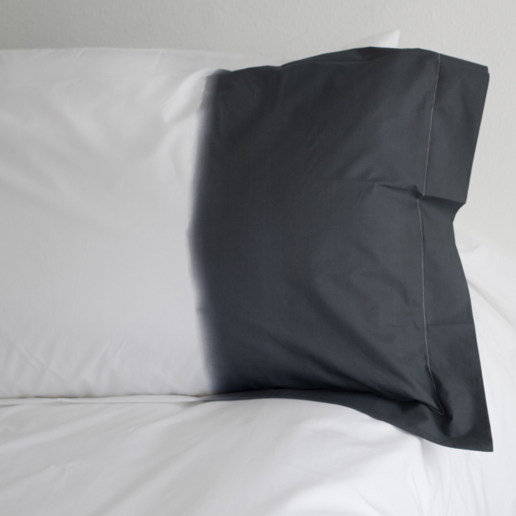 Moreton black and white ombre pillow sham cotton percale
