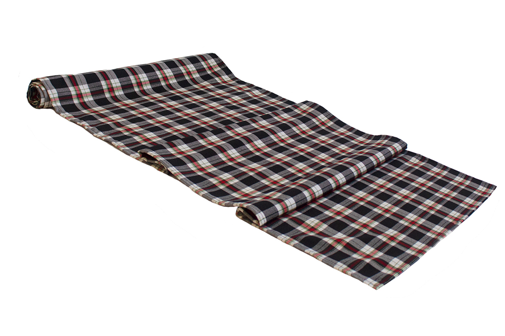 Black White Red Green Plaid Cotton Flannel Table Runner