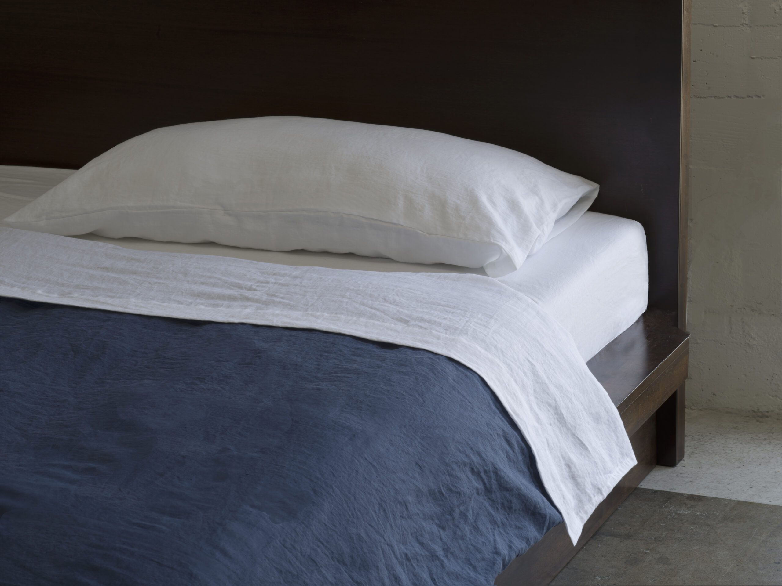 Navy blue linen duvet cover Italian best softest 