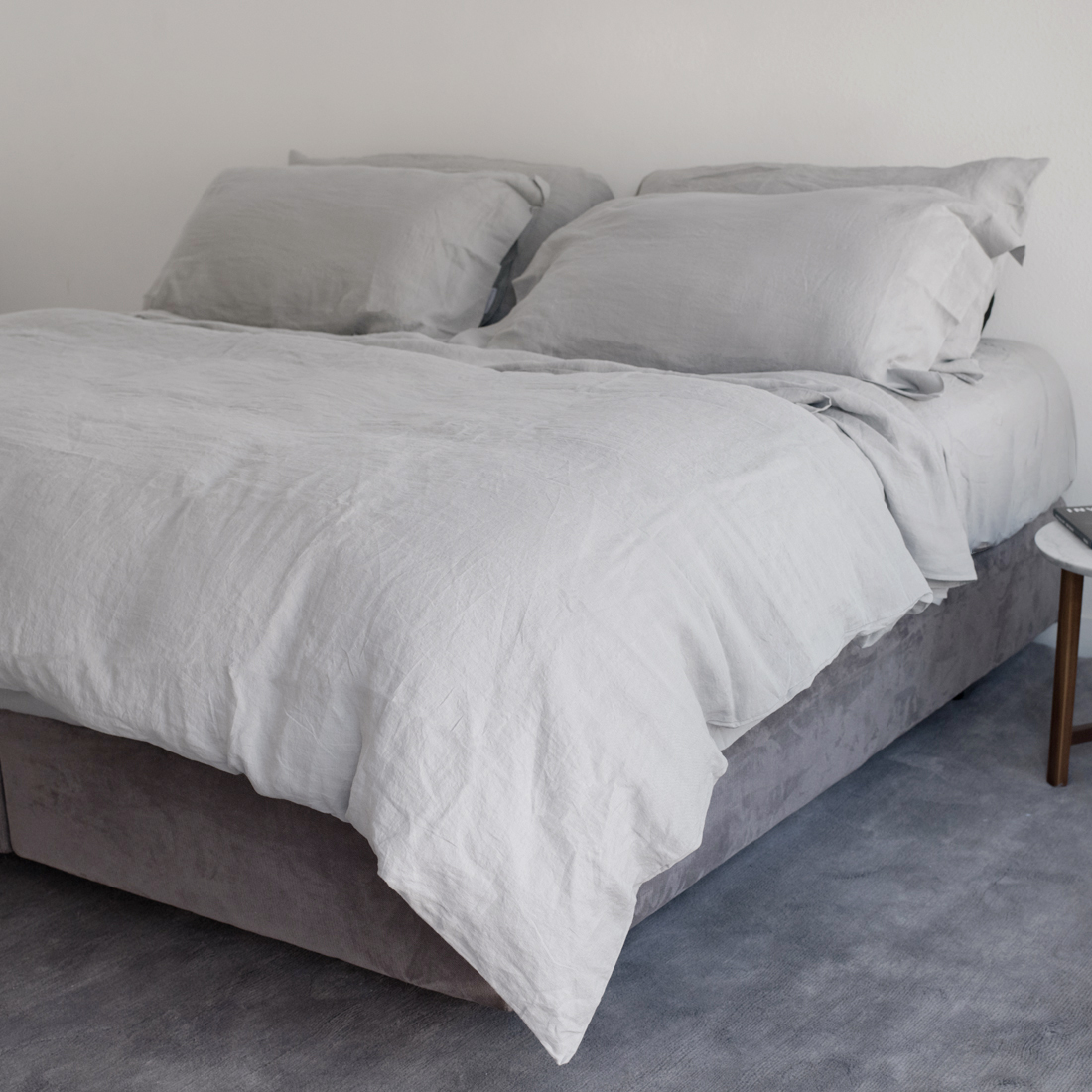 Silver Grey Linen Duvet Cover 