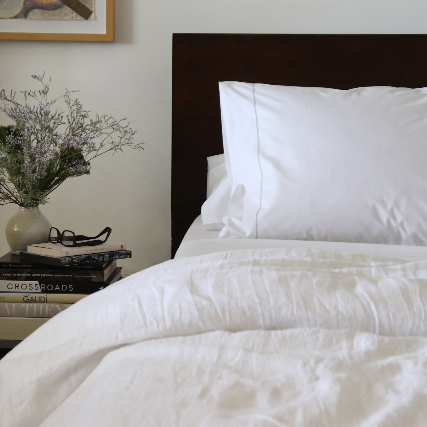 white Italian linen luxury duvet cover