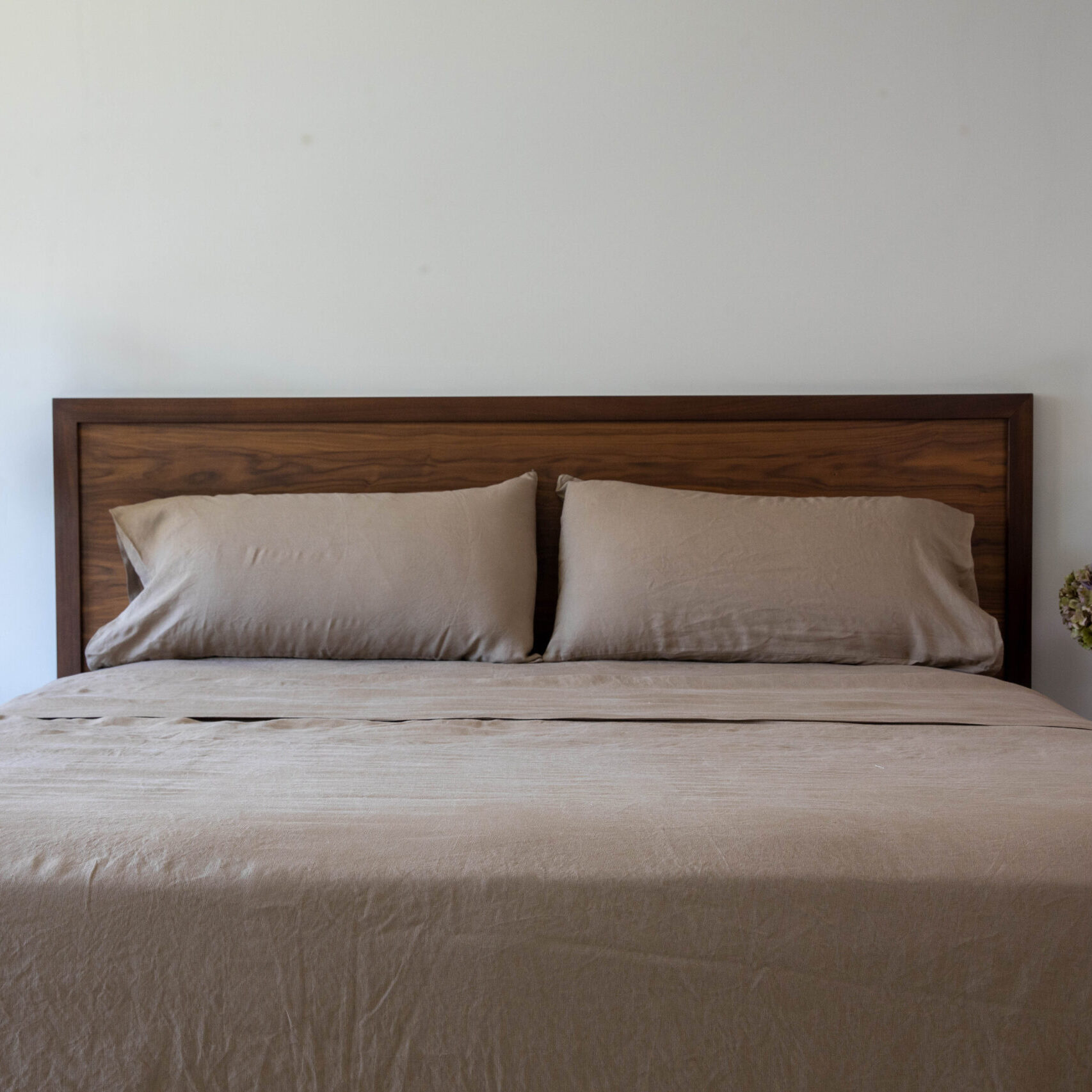 coffee light brown linen sheet set