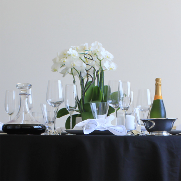 Black Linen Rectangular Tablecloth
