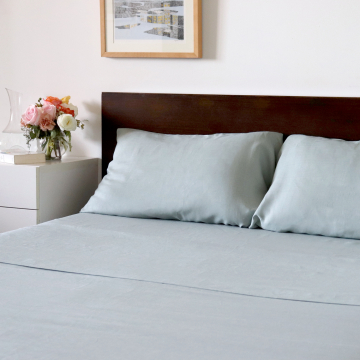 Huddleson Celadon Light Green Linen Sheets