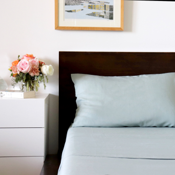 Celadon Light Green Linen Sheet Set