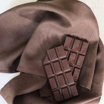 Chocolate Brown Linen Hand Towel / Tea Towel