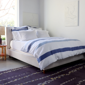 Cinta Blue White Stripe Linen Sham (Pair)