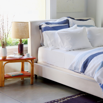 Cinta Blue White Stripe Linen Sham (Pair)