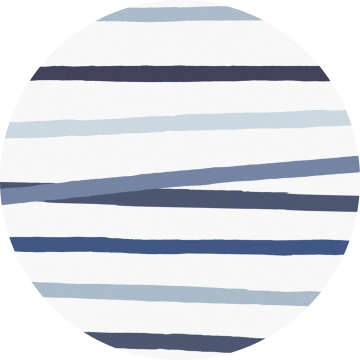 Huddleson Cinta Blue White Round Tablecloth