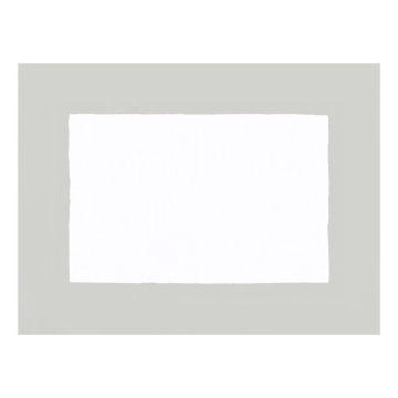 Huddleson Cinta white linen placemat with a concrete grey border