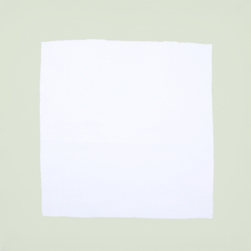 White linen napkin with pastel green border