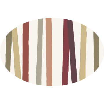 Multicolor striped linen tablecloth oval