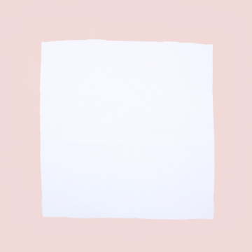 White linen napkin with pink border