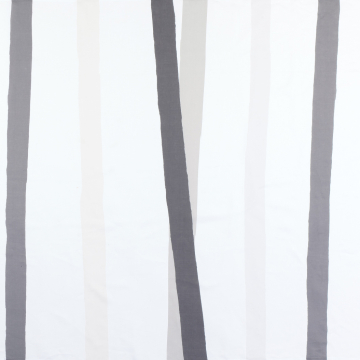 Square linen tablecloth grey charcoal ivory stripes