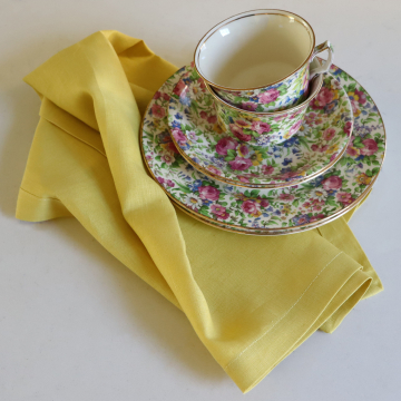 Citron Yellow Linen Hand Towel / Tea Towel