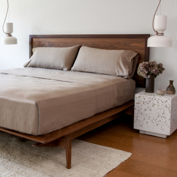 coffee brown linen top sheet