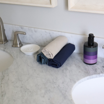 Dark Natural Linen Hand Towel / Tea Towel