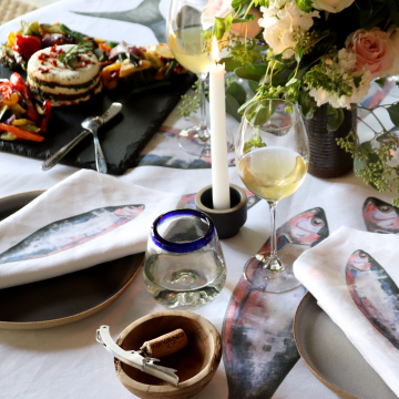 Fish Round Linen Tablecloth