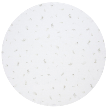 Grania white round tablecloth with feathers