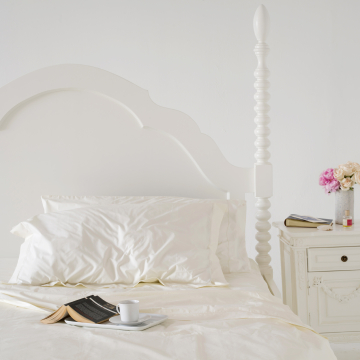 Ivory 500TC Cotton Percale Pillowcase - Ivory Hemstitch (Pair)