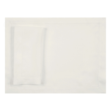 Huddleson Ivory hemstitched luxury linen placemat