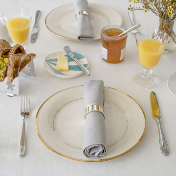 Ivory Oval Linen Tablecloth