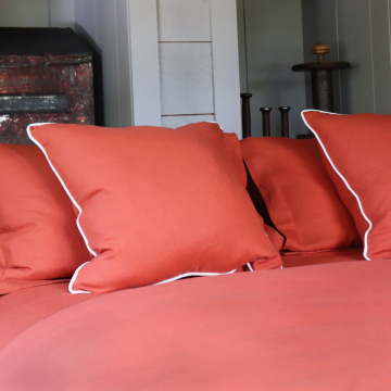 Sienna terracotta linen pillow cover