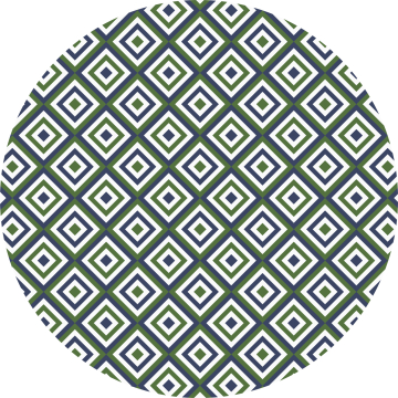 Maze Green Blue Geometric Round Linen Tablecloth