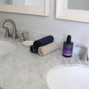 Navy Blue Linen Hand Towel / Tea Towel