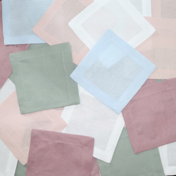 Pink Linen Cocktail Napkin