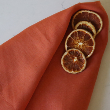 Sienna Orange Linen Hand Towel / Tea Towel