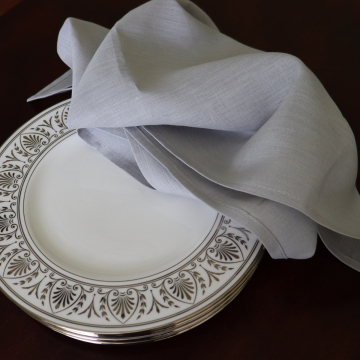 Silver Grey Linen Hand Towel / Tea Towel