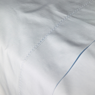 Sky blue cotton top sheet hemstitch