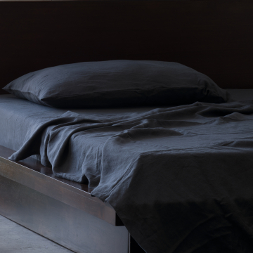 Slate Charcoal Grey Linen Sheet Set