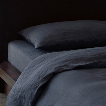 Slate Charcoal Grey Linen Duvet Cover