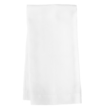 white hemstitch linen hand towel tea towel