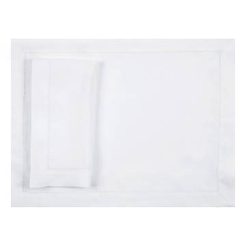 White Linen Hemstitched Placemat