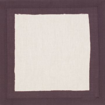 Huddleson Cinta Natural Linen Napkin with Fig Purple Border