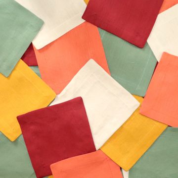 Sienna Orange Linen Cocktail Napkin