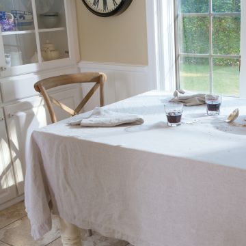 Natural Rectangular Linen Tablecloth