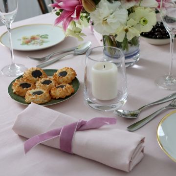 Pink Linen Tablecloth