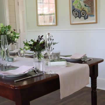 Pink Linen Table Runner