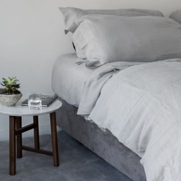Silver Grey Pure Linen Pillowcase (Pair)
