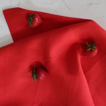 True Red Linen Hand Towel / Tea Towel