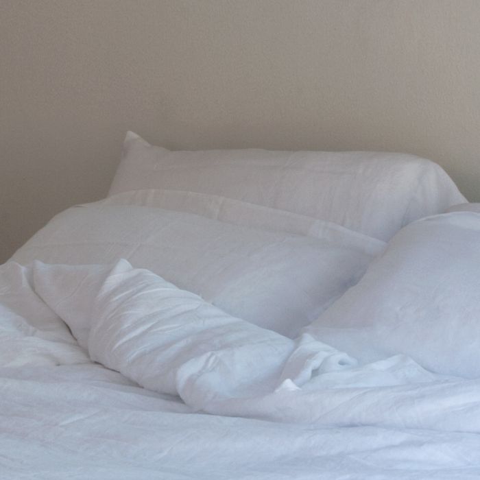 Huddleson white pure Italian linen vintage washed pillow case