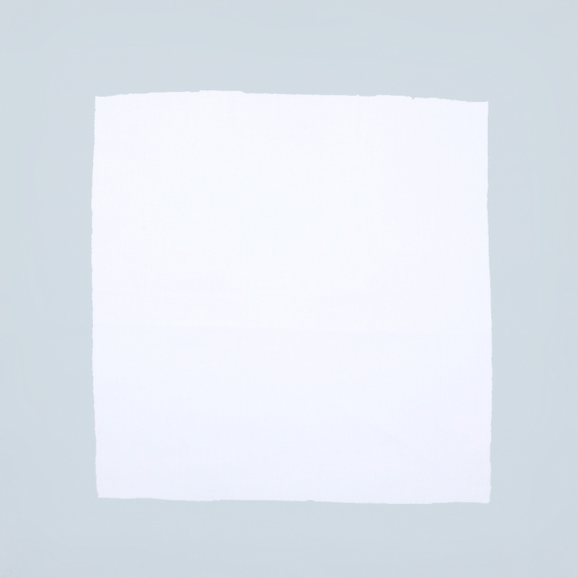 Huddleson white linen napkin with sky blue border