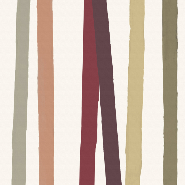 Cinta Multicolor Stripe Square Natural Undyed Linen Tablecloth
