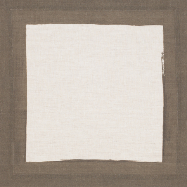 Cinta Natural Linen Napkin with Moss Green Border