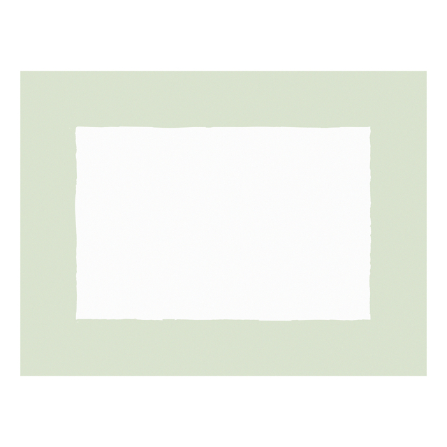 Huddleson white linen placemat with a pastel light green border